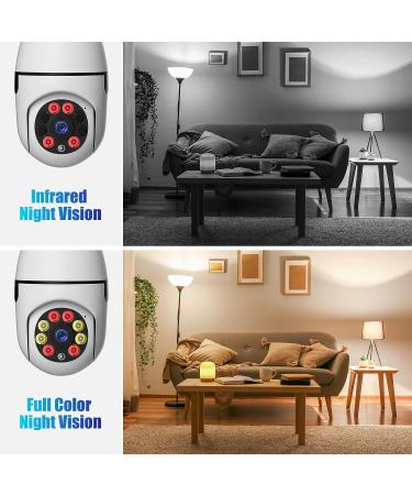 2Pcs 360 Degree Light Bulb Security Cameras- Outdoor Wireless WiFi, Night Vision, Alexa Compatible- 5GHz, 2Pc Set - Buy Online on SooperMarket.com