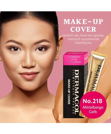 Dermacol Full Coverage Foundation 13G - Matte Liquid Makeup with SPF 30 Waterproof for Oily Skin & Acne Long-Lasting Shade 218 - Buy Online on SooperMarket.com