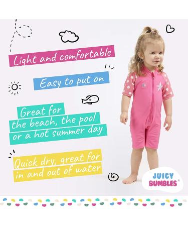 Juicy Bumbles Baby Swimsuit - One Piece Toddler Swimming Costume - Short Sleeve Boys and Girls Swimming Costume (1 Year, Starfish) - Buy Online on SooperMarket.com
