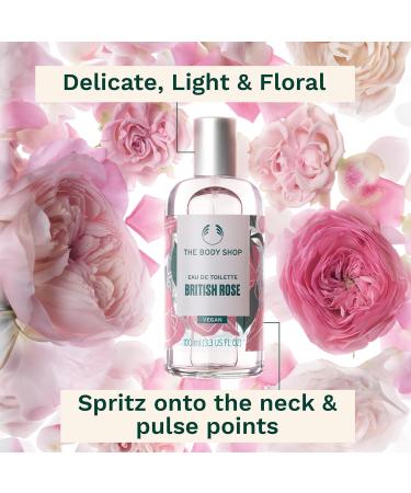 The Body Shop British Rose Eau De Toilette Fresh Dewy Fragrance Vegan 3.3 oz - Buy Online on SooperMarket.com