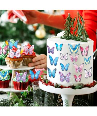Buy Alegre Butterflies Tortendeco Edible Decorations | 40 Colorful Cake & Cupcake Toppers for Birthdays Weddings & Baptisms - International Shipping Available - Buy Online on SooperMarket.com