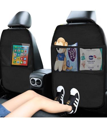 Funmo 2 Pcs Waterproof Car Seat Organiser with 2 Pockets - Kids Back Seat Protector & Storage for Rear Seat - Anti-Kick Design - Black - Buy Online on SooperMarket.com