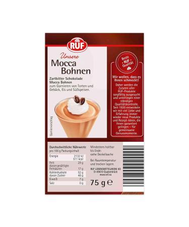 RUF Mocha Beans - Dark Chocolate Coffee Beans (75g) | International Shipping - Buy Online on SooperMarket.com
