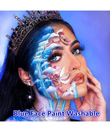 Go Ho Water Based Blue Face Paint Stick - 1.06 Oz Washable & Non-Toxic Makeup for Adults & Children - Full Coverage Cream Body Paint for Theater, Halloween, SFX & Cosplay - Buy Online on SooperMarket.com