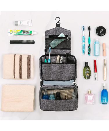 Cooja Hanging Toiletry Bag for Women - Travel Washbag with Hook & Handle, Grey - Includes 1 Toilet Bag + 2 Drawstring Bags - Buy Online on SooperMarket.com