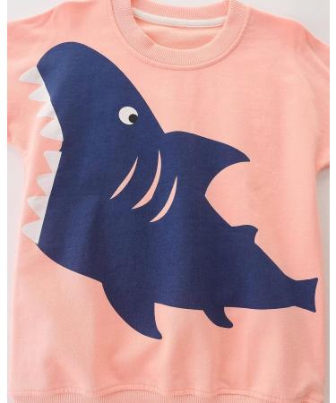 Girls Cotton Sweatshirt for Kids | Casual Long Sleeve Pullover | Shark Design | Toddler Clothes | Ages 1-12 - Buy Online on SooperMarket.com