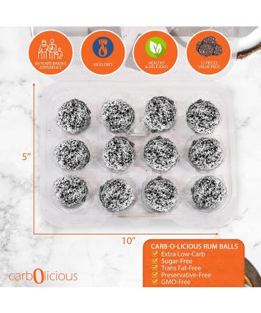 Carb-o-licious Low Carb Rum Balls 12-Pack: Keto-Friendly Snack with 1 Net Carb | Almond Flour & Delicious Taste | Healthy Low-Carb Diet Treat - Buy Online on SooperMarket.com