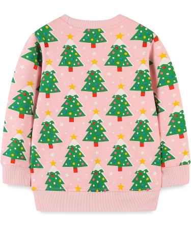 Girls Cotton Sweatshirt | Long Sleeve Casual Jumper for Toddler | Age 2-3 Years | Christmas Trees | Kids T-Shirt - Buy Online on SooperMarket.com