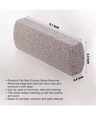 Pet Hair Remover Set - Pumice Stone Tool for Cat & Dog Hair Removal on Furniture, Car, and Bedding - Easy to Clean - 5.3 Inches - Buy Online on SooperMarket.com