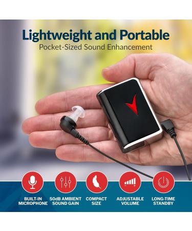 NewEar Personal Sound Amplifier - 50dB Voice Enhancer & Audio Amplifier for TV - Pocket Hearing Device for Enhanced Hearing up to 100 Feet - Buy Online on SooperMarket.com