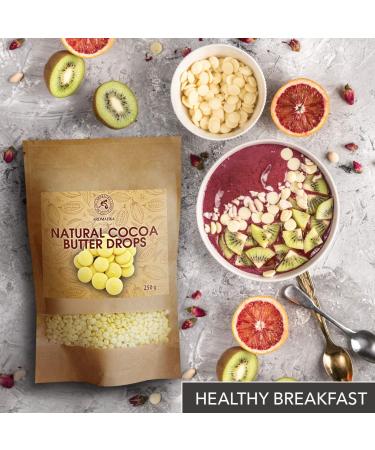 Cocoa Butter Drops 250g - Theobroma Cacao Butter - Cacao Nibs Food Grade - Superfood Rich in Antioxidants - Minerals and Vitamins - for all your Baking and DIY Beauty Recipe Needs - Buy Online on SooperMarket.com