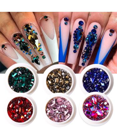 JERCLITY 8 Boxes Nail Rhinestones for Nails - Multi-Colored Gems for DIY Crafts & Jewelry - Buy Online on SooperMarket.com