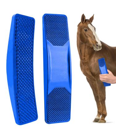 Tuofang 6-in-1 horse brush massage comb for horses horse brushes for cleaning multifunctional horse grooming brush brushes horses root brush (blue)