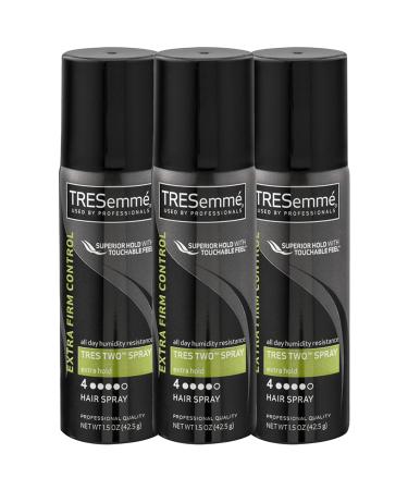 Tresemme Travel Size Hair Spray 3 Pack Tres Two Spray Extra Hold Styling Hair Spray with All Day Humidity Resistance Extra Firm Control Hairspray 1.5 oz Each
