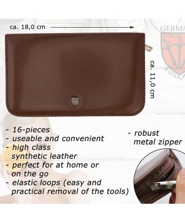 3 Swords Germany 16-Piece Manicure-Pedicure Nail Care Set - Brand Quality Since 1927 | Brown - Buy Online on SooperMarket.com