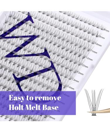 300PCS Cluster Lashes Extension DD Curl 10D 0.07mm 8-16mm | Wide Stem Individual Eyelashes Clusters | DIY Eyelashes Extensions Kit | RR-8-16mm Cluster Lashes-10D-0.07-DD - Buy Online on SooperMarket.com