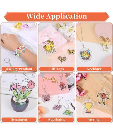 Cridoz Shrinky Dink Keychain Kit - 20 Sheets, Keychain Clip, Split Key Rings, Jump Rings, Hole Punch for Kids Creative Fun - Buy Online on SooperMarket.com
