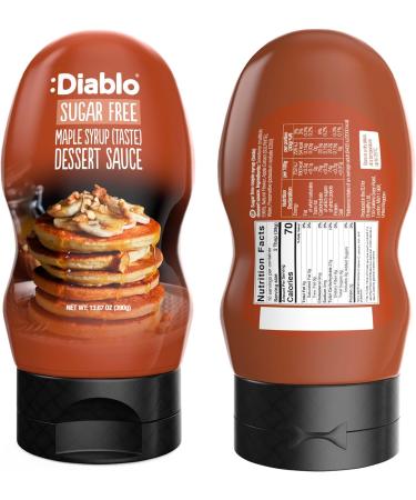 Diablo Maple Syrup Dessert Sauce | Sugar Free | Gluten Free | Diabetic Friendly | Hamper Available - Perfect for Gifting | 390g Maple 1.95 l (Pack of 1) - Buy Online on SooperMarket.com
