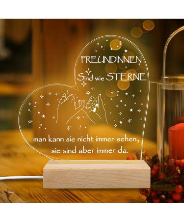 Merclix LED Night Light Gift for Girlfriend - Perfect Birthday & Christmas Present Best Friend Gifts in Wood Color - Buy Online on SooperMarket.com