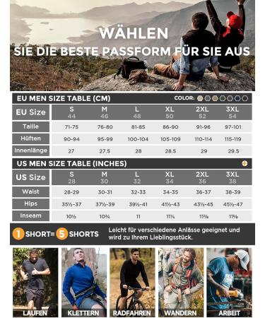 Shop Waspornow Men's Cargo Shorts - 7 Pocket Bermuda Hiking Pants & Chinos | Summer MTB & Work Shorts in Black - Buy Online on SooperMarket.com