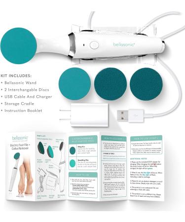 Bellasonic Electric Foot File + Callus Remover | Salon Quality Pedicure at Home | Rechargeable & Portable | Smooth Dry, Hardened Skin on Heels & Toes - Buy Online on SooperMarket.com