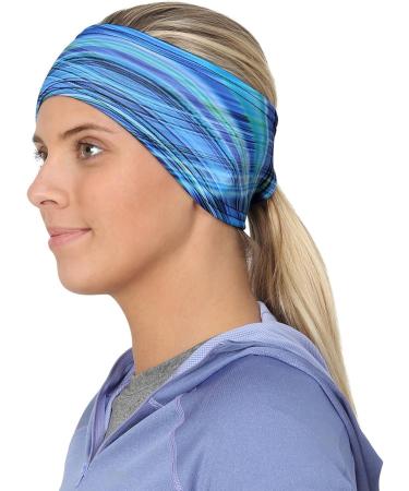 TrailHeads Women's Print Ponytail Headband Made in USA - deep dive blue - Buy Online on SooperMarket.com