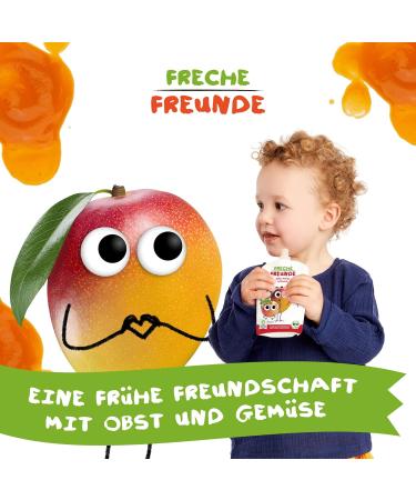 Cheeky Friends Bio Quetschie Apple Mango & Peach Fruit Puree for Babies | Gluten-Free & Vegan | 6 Pack (6 x 100g) - Perfect for Little Ones - Buy Online on SooperMarket.com