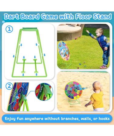 Dioju Dart Board for Kids - Double Sided Dartboard with 12 Sticky Balls | Indoor Outdoor Sport Toys for Boys & Girls | Target Action Game for Ages 3-12 | Perfect Birthday Party Gift - Buy Online on SooperMarket.com