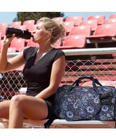 Boulder Bee Premium Pickleball Bag for Women | Blue Cashew Flower Design | Hand/Shoulder Gym Bag with Water Bottle Holder | Racquet/Paddle Holder Duffel Bag - Buy Online on SooperMarket.com