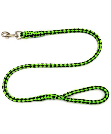 Dog leash large dogs jumbo with hand loop up to 80 kg / guide leash / exercise line / training line very stable 17 colors (2m black-neon green) 2m black and neon green