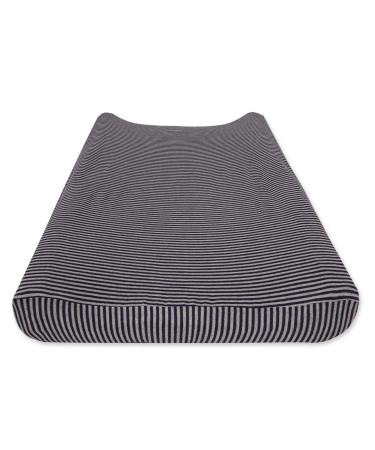 Burt's Bees Baby - Changing Pad Cover 100% Organic Jersey Cotton Changing Pad Liner for Standard 16 x 32 Inch Changing Mats (Blueberry Classic Stripe) Blueberry Classic Stripe Jersey Knit