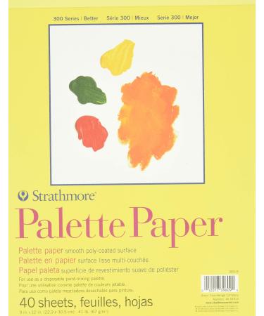 Strathmore 300 Series Palette Paper Pad  Tape Bound  9x12 inches  40 Sheets (41lb/67g) - Artist Paper for Adults and Students