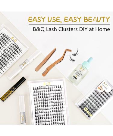 D Curl 12mm 72 Clusters B&Q Lash Clusters | Natural DIY Lash Extensions | Soft Fluffy Cluster Eyelash Extensions (B31 D-12mm) - Buy Online on SooperMarket.com