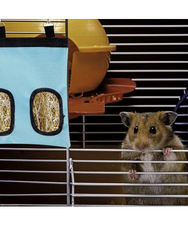 Rabbit Hay Feeder Bag Guinea Pig Hay Feeder Storage Racks 600d Oxford Cloth Fabric Hanging Feeding Hay for Hamsters Bunny Small Animals (Blue) - Buy Online on SooperMarket.com