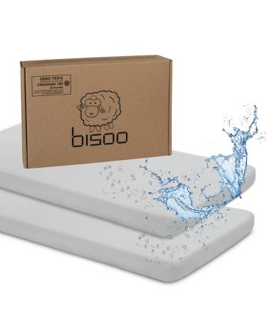 Bisoo 37x80 / 40x80 fertilizer sheet stroller - 2in1 Baby waterproof mattress sauce fittings made of 100% cotton jersey eco -tex certificate - mattress cover stroller 2 pieces set gray 80x80 / 40x80 cm 2 gray