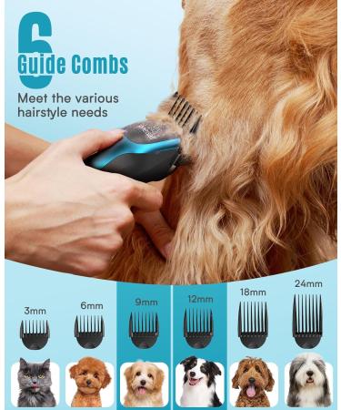 oneisall Professional Dog Clippers for Thick Hair - Heavy-Duty Cordless Grooming Clippers with Metal Blade for Cockapoo - Blue - Buy Online on SooperMarket.com