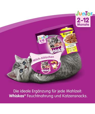 Whiskas Junior Dry Cat Food Chicken 5x800g - Extra Small Kibbles for Growing Kittens (2-12 Months) - International Shipping Available - Buy Online on SooperMarket.com