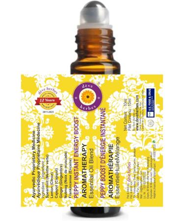 Deve Herbes PEPPY - INSTANT ENERGY BOOST - Aromatherapy Essential Oil Blend for Instant Physical & Mental Energy with Essential Oils 10ml (0.33oz) - Buy Online on SooperMarket.com