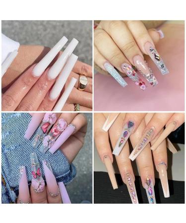 360Pcs XXL Extra Long Clear Nail Tips for Acrylic Nails - 12 Sizes, Half Cover Tapered Square Straight Fake Nails for Nail Salon Home DIY Nail Art - 360PCS XXXL Square - Buy Online on SooperMarket.com