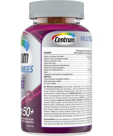 Centrum Women 50 Plus MultiGummies Multivitamins/Minerals Gummies for Women 50+ Cherry Berry and Orange Flavours 120 Gummies (Packaging May Vary) Berry Cherry Orange 130 count (Pack of 1) - Buy Online on SooperMarket.com