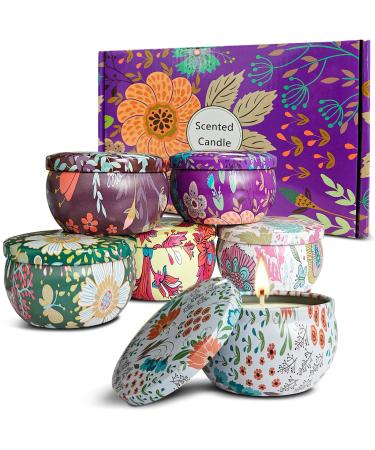 Fragrance candles gifts for women: 6 pack aromatherapy candle for house fragrant natural soy wax essential oil stress relief candle mother's day gift set for Thanksgiving Christmas birthday f07 forest