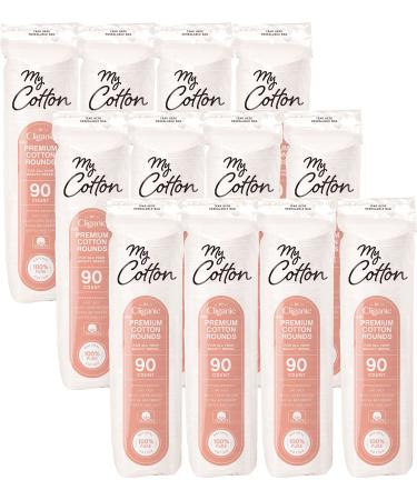 My Cotton Premium Cotton Rounds Bulk (1080 Count) | Makeup Remover Pads Hypoallergenic Lint-Free | 100% Pure Cotton