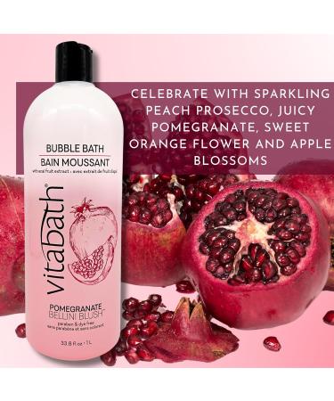 Vitabath Pomegranate Bellini Blush Bubble Bath - Rich Foaming Aromatherapy Soak for All Skin Types - Moisturizing & Nourishing 33.8 fl oz - Buy Online on SooperMarket.com