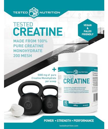 Tested Nutrition Creatine Monohydrate Powder | 5g Creatine Monohydrate | Increased Muscle Mass Improved Strength Performance Power | Unflavoure 200 Servings (1000 g) - Buy Online on SooperMarket.com