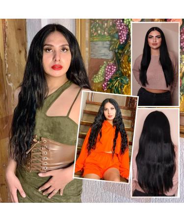 FSHINE 50cm Black Clip-in Hair Extensions - 120g Real Remy Straight Human Hair - 7 Pieces Authentic Black Hair - Buy Online on SooperMarket.com