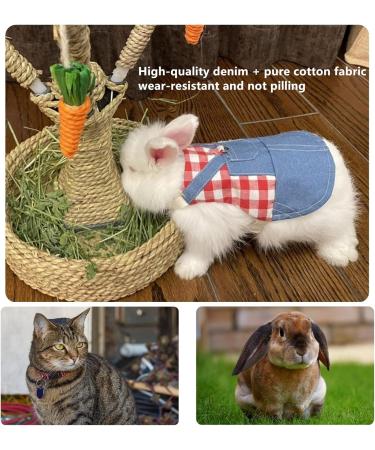 Adjustable Soft Rabbit Dishes & Leash Set for Small Animals - Pink (L) | Perfect for Rabbits Cats & Guinea Pigs - Buy Online on SooperMarket.com