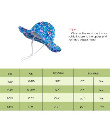 LANGZHEN Baby Girls Sun Protection Beach Hat with Chin Strap, Flamingos & Toucan Design - Blue, 1-2 Years - Buy Online on SooperMarket.com
