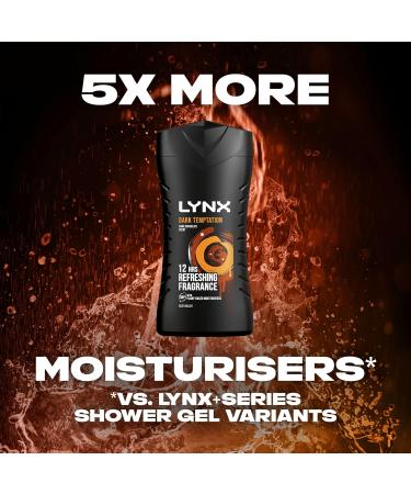 Lynx Dark Temptation Shower Gel - Long-lasting 12 Hour Irresistible Scent - 6 Pack (6x 225ml) - Buy Online on SooperMarket.com