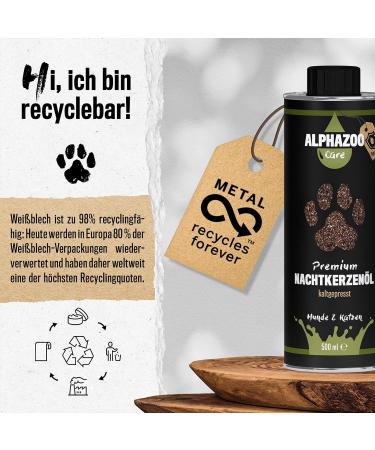 Alphazoo Premium Evening Primrose Oil for Dogs & Cats 250ml | Cold-Pressed Omega-6 & Omega-9 Feed Oil for Shiny Fur - Buy Online on SooperMarket.com