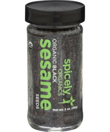 Spicely Organic Sesame Seeds Black Whole 2.00 Ounce Jar Certified Gluten Free